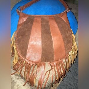 Rue 21 etc! Swede and leather fringe purse